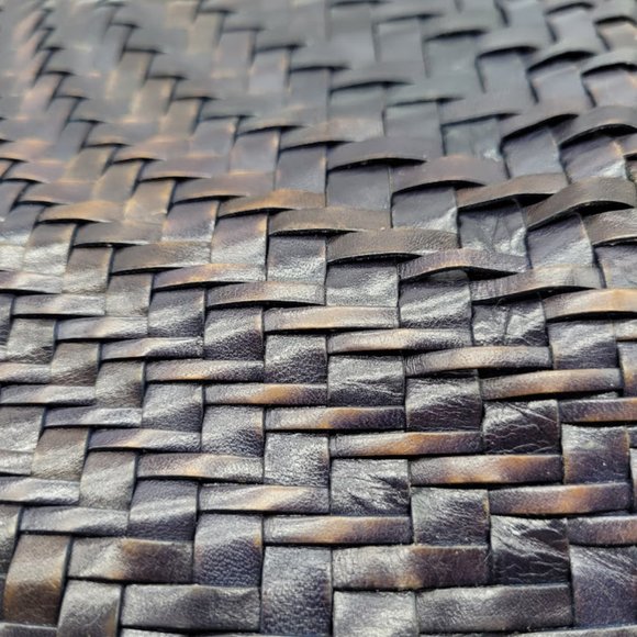 SOLD: Cole Haan Genevieve Leather Weave Satchel Tote Hobo Purse Blue Bag Luxury - Picture 12 of 16